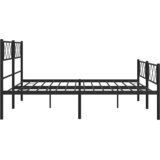  Metalni okvir kreveta uzglavlje i podnožje crni 193x203 cm | shoptok.hr