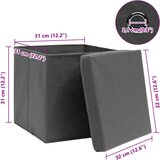  Kutije za pohranu s poklopcima 4 kom sive 32x32x32 cm tkanina | shoptok.hr