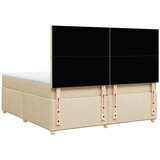  Krevet s oprugama i madracem krem 200 x 200 cm od tkanine | shoptok.hr