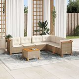 vidaXL 7-dijelni set vrtnih sofa od poliratana s jastucima bež | shoptok.hr