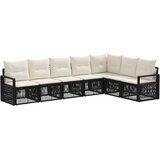 vidaXL Vrtna sedežna garnitura 7 pcs Črna poli ratan, (5000269927) | Shoptok.si