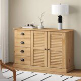 The Living Store Komoda s predali VIGO 113x40x75 cm trdna borovina - Komoda, (21836157) Cene