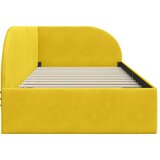 vidaXL Kotna postelja z vzglavjem Rumena 100 x 200 cm Žamet | Shoptok.si