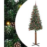 vidaXL Ožja jelka med 300 LED Zelena in Bela 210 cm PVC in trden bor | Shoptok.si