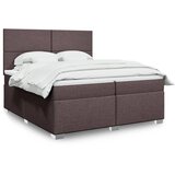  Krevet s oprugama i madracem tamnosmeđi 200x200 cm od tkanine | shoptok.hr