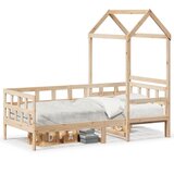 vidaXL Dnevna postelja s streho 90x200 cm trdna borovina Cene
