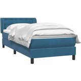 Box spring postelja z vzmetnico temno modra 80x220 cm žamet, (21792018) | Shoptok.si