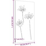  Vrtni zidni ukras 105 x 55 cm čelik COR-TEN s cvjetnim uzorkom | shoptok.hr