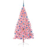vidaXL Umjetna preddekorirana božićna jelka Roza 180 cm PVC | Shoptok.si