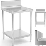 Royal Catering Miza, delovna plošča iz nerjavečega jekla, stenska, z robom in polico, 60x60 cm, (21389228) | Shoptok.si