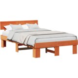  Konstrukcija postelje z vzglavjem Voskast rjav 120 x 190 cm, (5000123907) | Shoptok.si