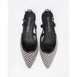 GOODIN Black openwork pumps with a low heel | Shoptok.si