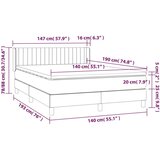  Box spring posteljni z vzmetnico temno siv 140x190 cm blago, (20930600) | Shoptok.si