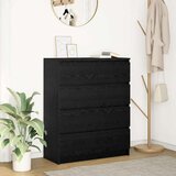 vidaXL Komoda črni hrast 80x35x99 cm inženirski les | Shoptok.si