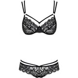 Obsessive 860-SET-1 - ružičasti čipkasti grudnjak s naramenicama (crni) | shoptok.hr