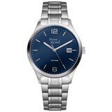 Pierre Ricaud muški safir datum plavi srebrni quartz elegantni ručni sat sa metalnim kaišem Cene