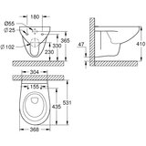 Grohe viseča brezrobna WC školjka z WC desko s počasnim zapiranjem SOLIDO 5 v 1 ( 39902000 ) | Shoptok.si