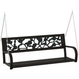  Gugalna klop 125 cm jeklo in plastika črne barve, (20659777) | Shoptok.si