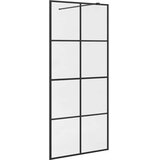 Pregrada za tuširanje s prozirnim staklom ESG 90 x 195 cm crna | shoptok.hr