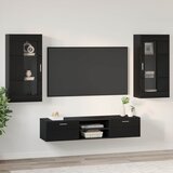  Set TV komoda s ladicama FLORIN 3 pcs Crna Konstruirano drvo | shoptok.hr