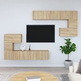 Maison Chic Stenska TV omarica - TV stojalo - Televizijska omarica sonoma hrast inženirski les, (21701333) | Shoptok.si