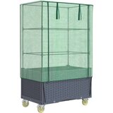 vidaXL Visoka greda s prevleko in kolesi videz ratana 80x50x182 cm | Shoptok.si