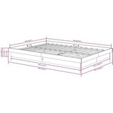  Posteljni okvir bel iz trdnega lesa 120x190 cm 4FT, (20601201) | Shoptok.si