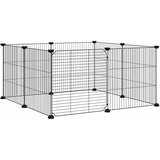  Kavez za kućne ljubimce s 8 panela i vratima crni 35x35 cm čelik | Eponuda.com