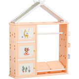 HOMCOM Garderobna omara za spalnico, omara za igrače s prostorom za shranjevanje in obešalnikom za oblačila iz PE oranžne barve, 128x34x155cm, 128x34x155cm, (20754122) | Shoptok.si
