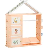 Garderobna omara za spalnico, omara za igrače s prostorom za shranjevanje in obešalnikom za oblačila iz PE oranžne barve, 128x34x155cm, 128x34x155cm, (20754122)