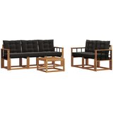  Set vanjskih sofa 6 kom. Prirodna i crna | shoptok.hr