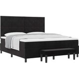  Krevet s opruga kutije s uzglavljem Crna 200 x 180 cm Baršun | shoptok.hr
