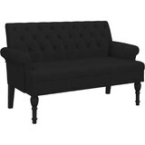  Klupa s naslonom crna 120x62x75,5 cm tkanina | shoptok.hr