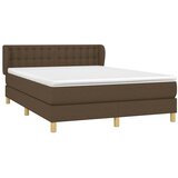  Krevet s oprugama i madracem tamnosmeđi 140 x 190 cm od tkanine | shoptok.hr