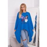 Kesi Blouse with oversize print purple blue | Shoptok.si