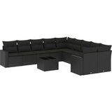 vidaXL 11-dijelni set vrtnih sofa od poliratana s jastucima crni | shoptok.hr