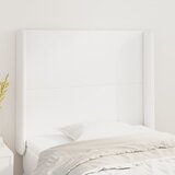  Uzglavlje s ušima bijelo 83x16x118/128 cm od umjetne kože | shoptok.hr