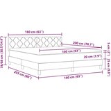  Postelja z vzmetnico z vzmetnico Črna 160 x 200 cm blago, (5000128156) | Shoptok.si