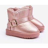 Kesi Children's eco leather snow boots with belt, pink Orinor cene