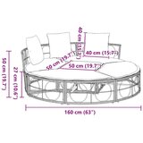 vidaXL Zunanja lounge postelja brez baldahina Black Poly Rattan | Shoptok.si
