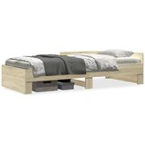 Maison Chic Posteljni okvir - Enojna postelja - Postelja za odrasle brez vzmetnice hrast 75x190 cm inženirski les-J12109, (21772120) | Shoptok.si