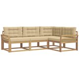 vidaXL Zunanja garnitura za sedenje 3 pcs Bela in bež Poliester, (5000281320) | Shoptok.si