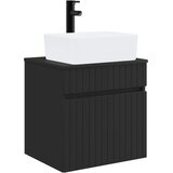 vidaXL Visoka umivalnik s police Črna 49 x 41 x 63 cm Inženirski les, (5000245295) | Shoptok.si