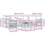  Setovi sofa Čvrsto drvo akacije Bež 59 x 59 x 37 cm | shoptok.hr