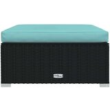  Vrtni tabure s jastukom crni 70 x 70 x 30 cm od poliratana | shoptok.hr