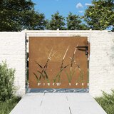  Vrtna vrata 85 x 75 cm od čelika COR-TEN s uzorkom trave | shoptok.hr