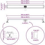  362 Stepeni Odvod za Tuš s Dizajnom Vodilice Srebrno 100 cm | shoptok.hr