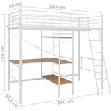 vidaXL krevet na kat sa stolićima u okviru bijeli metalni 90 x 200 cm | shoptok.hr
