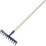KADAX Vrtne grablje za travo z lesenim ročajem, 135 cm, kaljene, 10-zobne grablje, (5000353688) cene