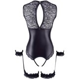 Cottelli Bondage - sjajno otvoreno tijelo s držačima za ruke (crno) - L | shoptok.hr